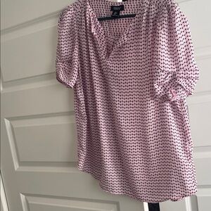 Chic Women's Pink and Black Patterned Blouse